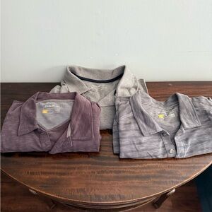 Eddie Bauer Active Polo - Purple and Gray (Bundle of 3)